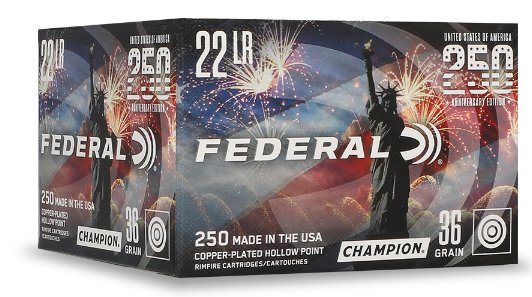 Federal 250 Years .22 LR 36-Grain Rimfire Ammunition - 250 Rounds