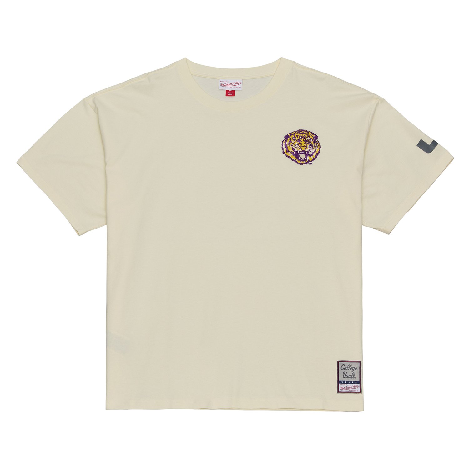 Mitchell & Ness Men's Louisiana State University Retro Logo Heritage Hues Oversized Graphic T-shirt