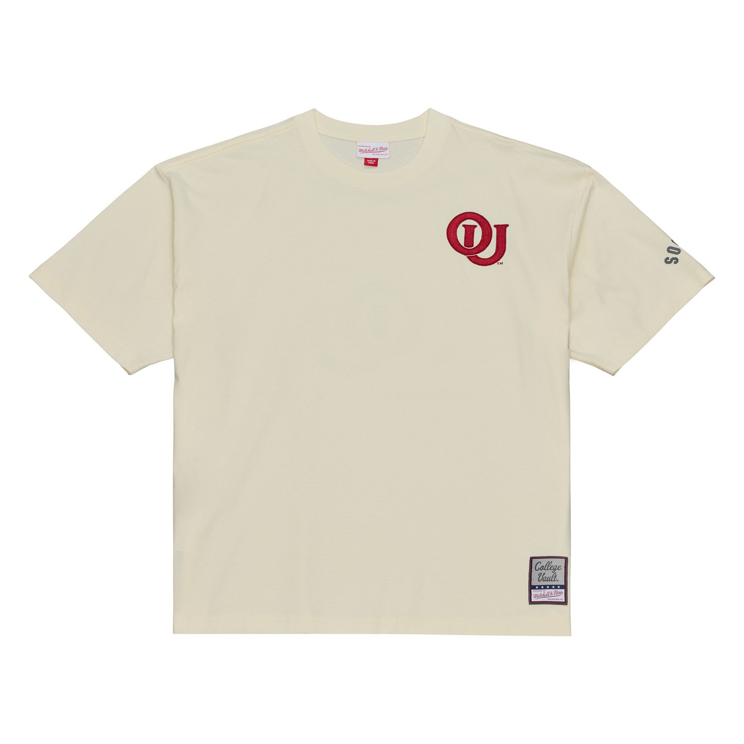 Mitchell & Ness Men's University of Oklahoma Retro Logo Heritage Hues Oversized Graphic T-shirt