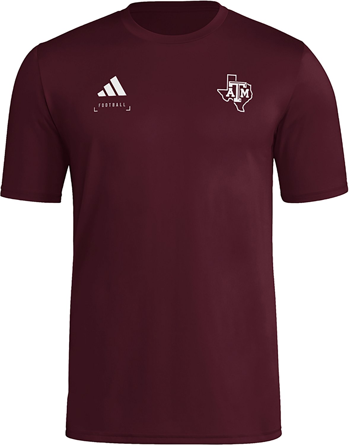 adidas Texas AM Aggies Locker Football Icon AEROREADY Pre-Game T-Shirt