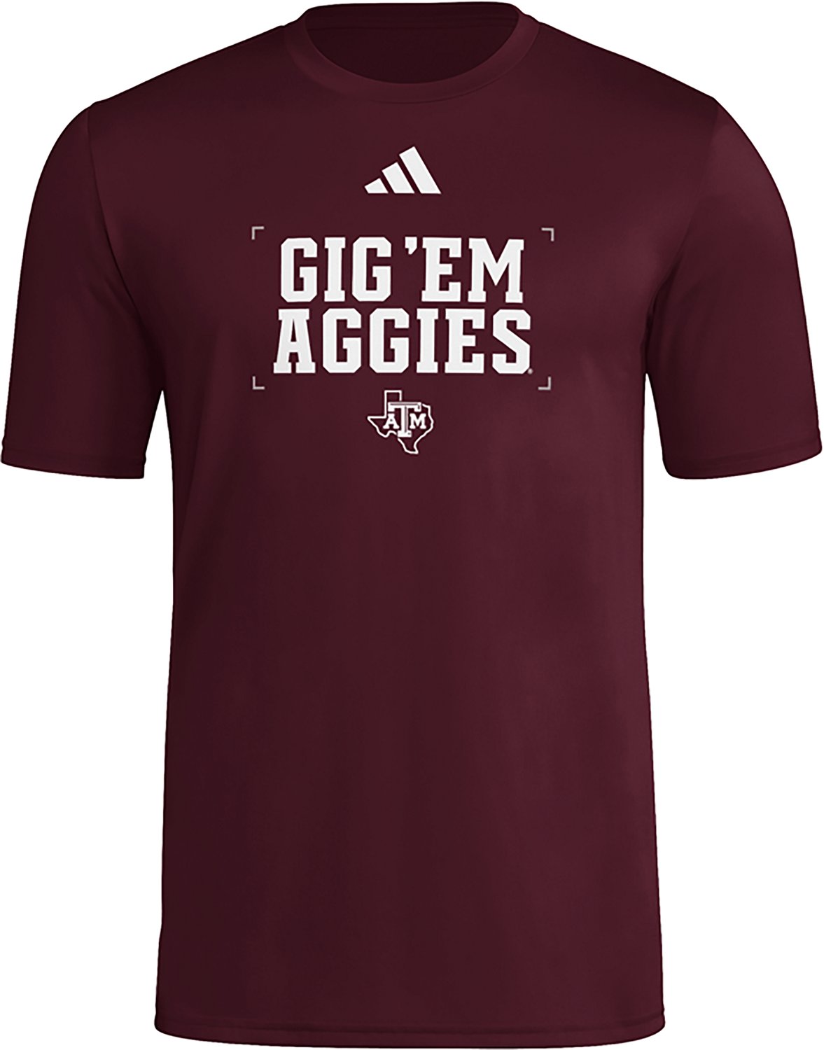 adidas Men's Texas A&M University Locker Slogan Pregame Graphic T-shirt