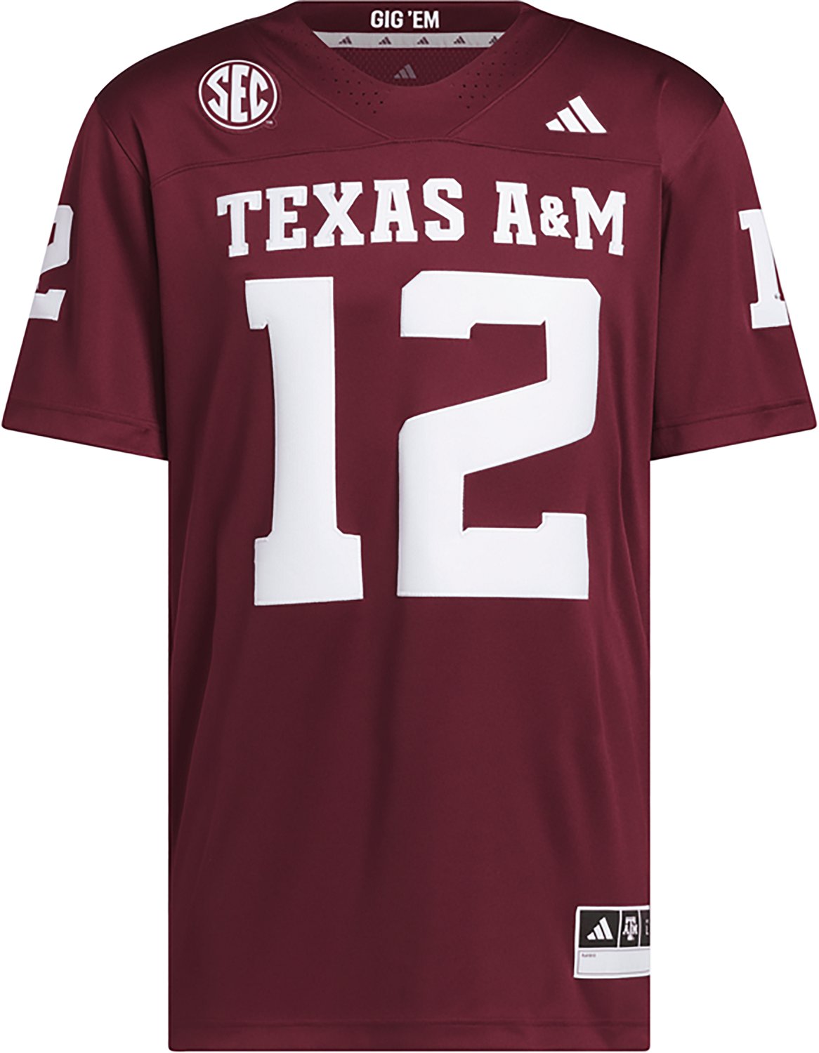 adidas Men's Texas A&M University Premier Home Jersey - view number 5