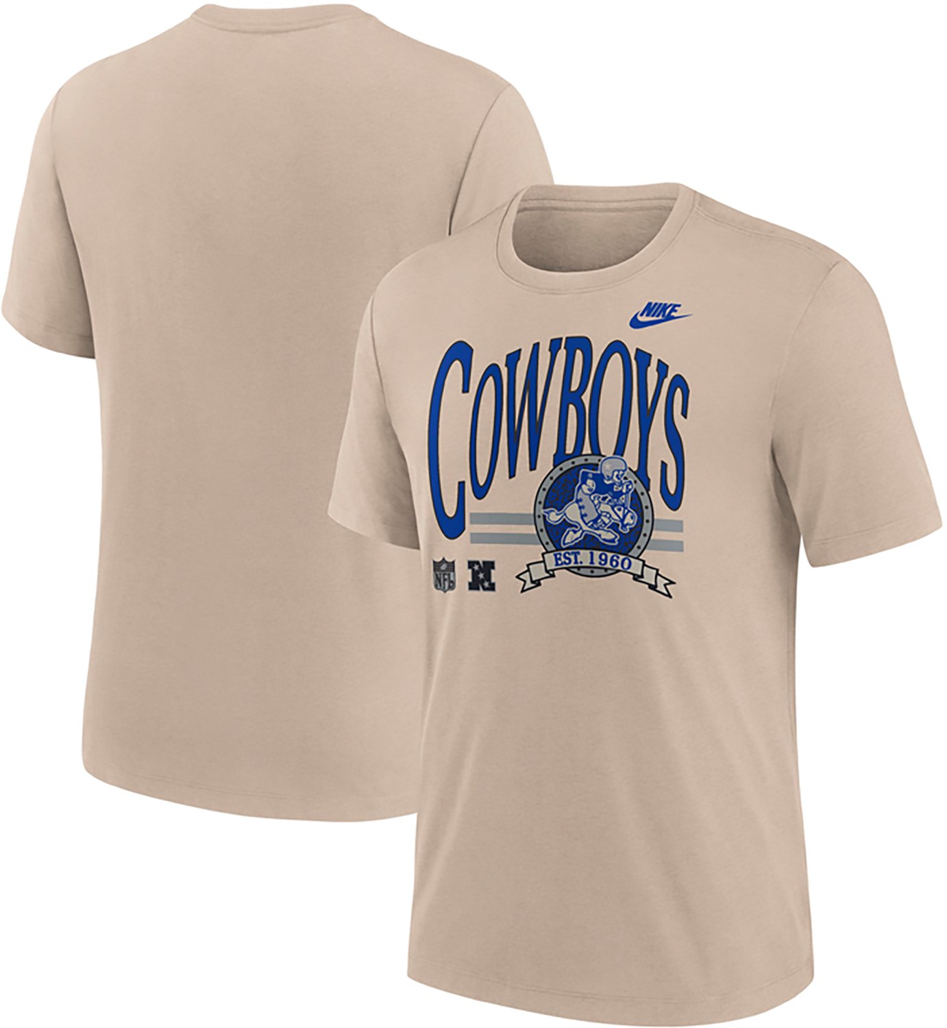 Nike Men’s Dallas Cowboys Rewind Triblend Short Sleeve T‑Shirt