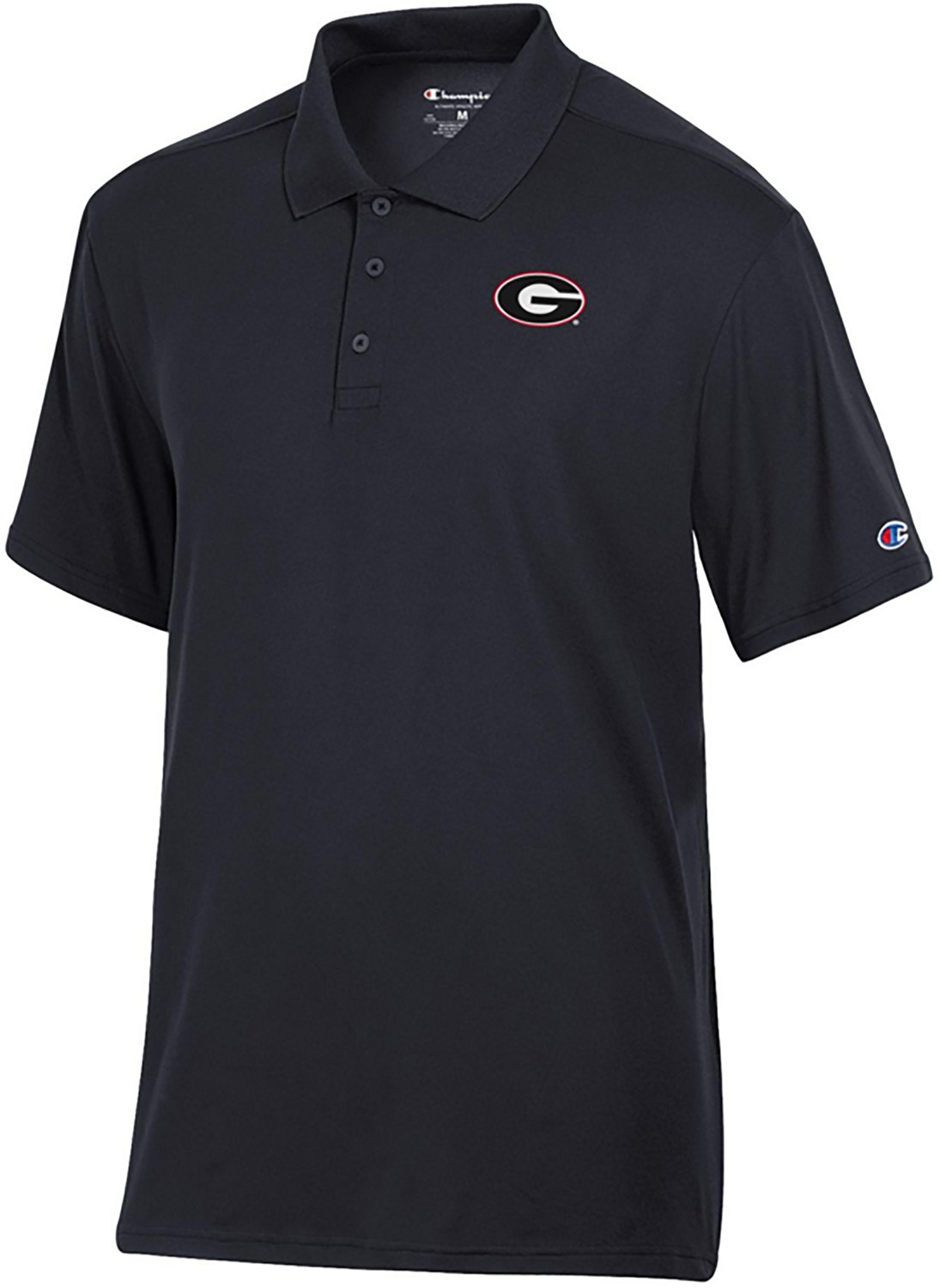 Champion Men's Georgia Bulldogs Primary Logo Solid Short Sleeve Polo Shirt
