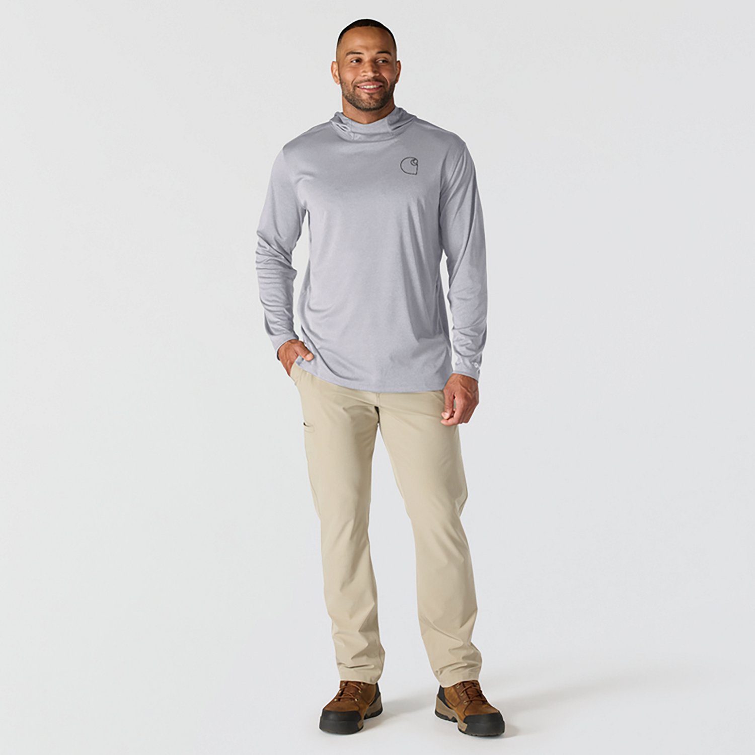 Carhartt Men's Force Sun Defender Lightweight Hooded Long Sleeve T-shirt                                                         - view number 6