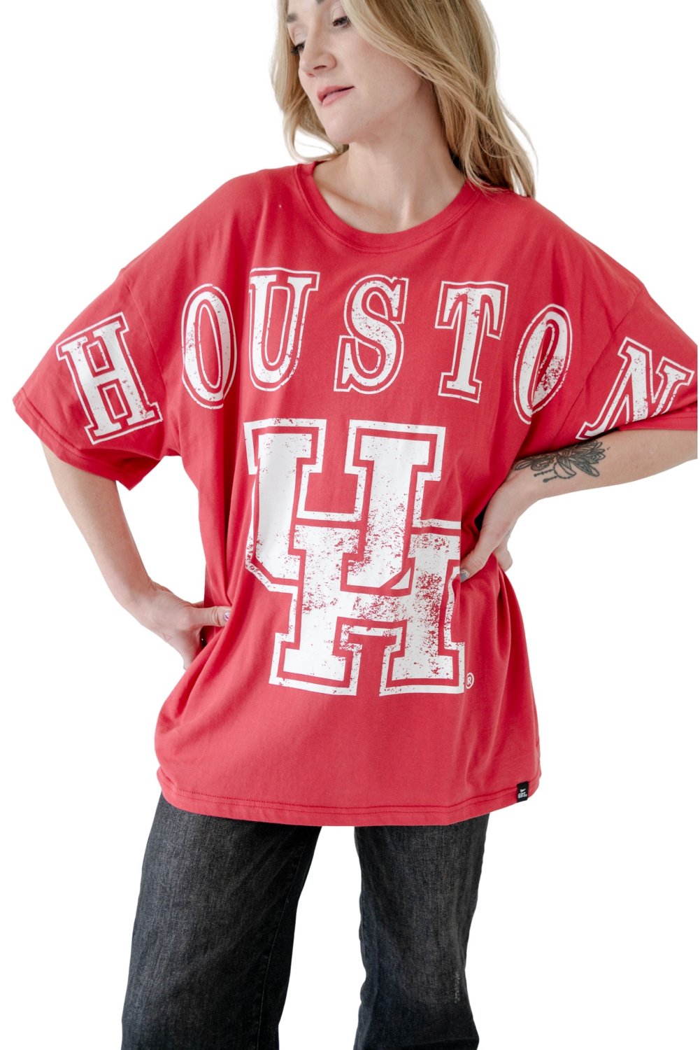 Gameday Social Women's University of Houston Southern Split Oversized Band Graphic T-shirt - view number 2
