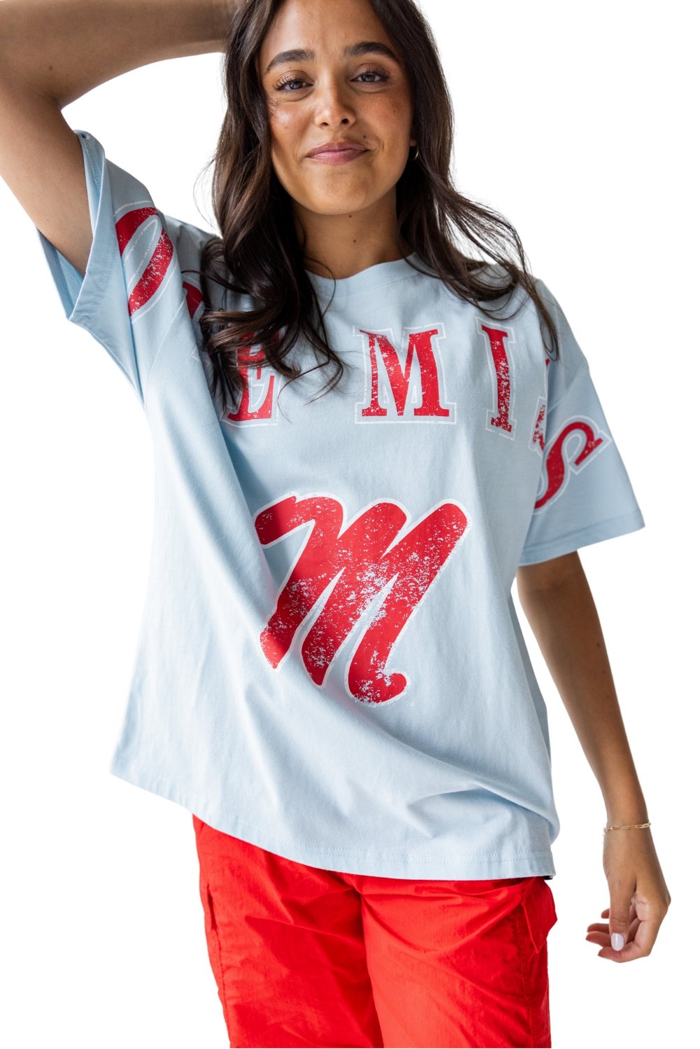 Gameday Social Women's University of Mississippi Southern Split Oversized Band Graphic T-shirt - view number 2