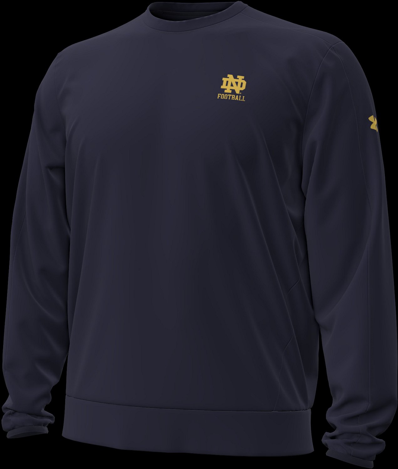 Under Armour Men's University of Notre Dame Primary Logo Sideline Coach Storm Armour Fleece Crew Sweatshirt