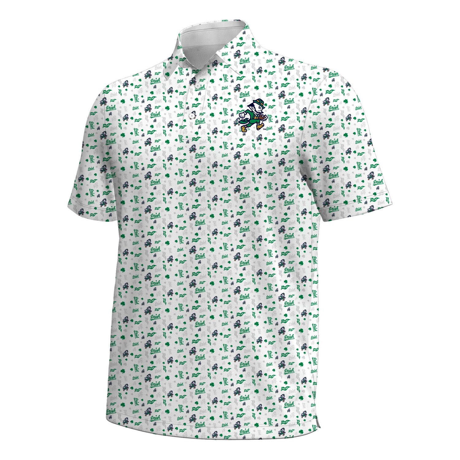 Under Armour Men's University of Notre Dame Wear Green Gameday Armourfuse Polo Shirt