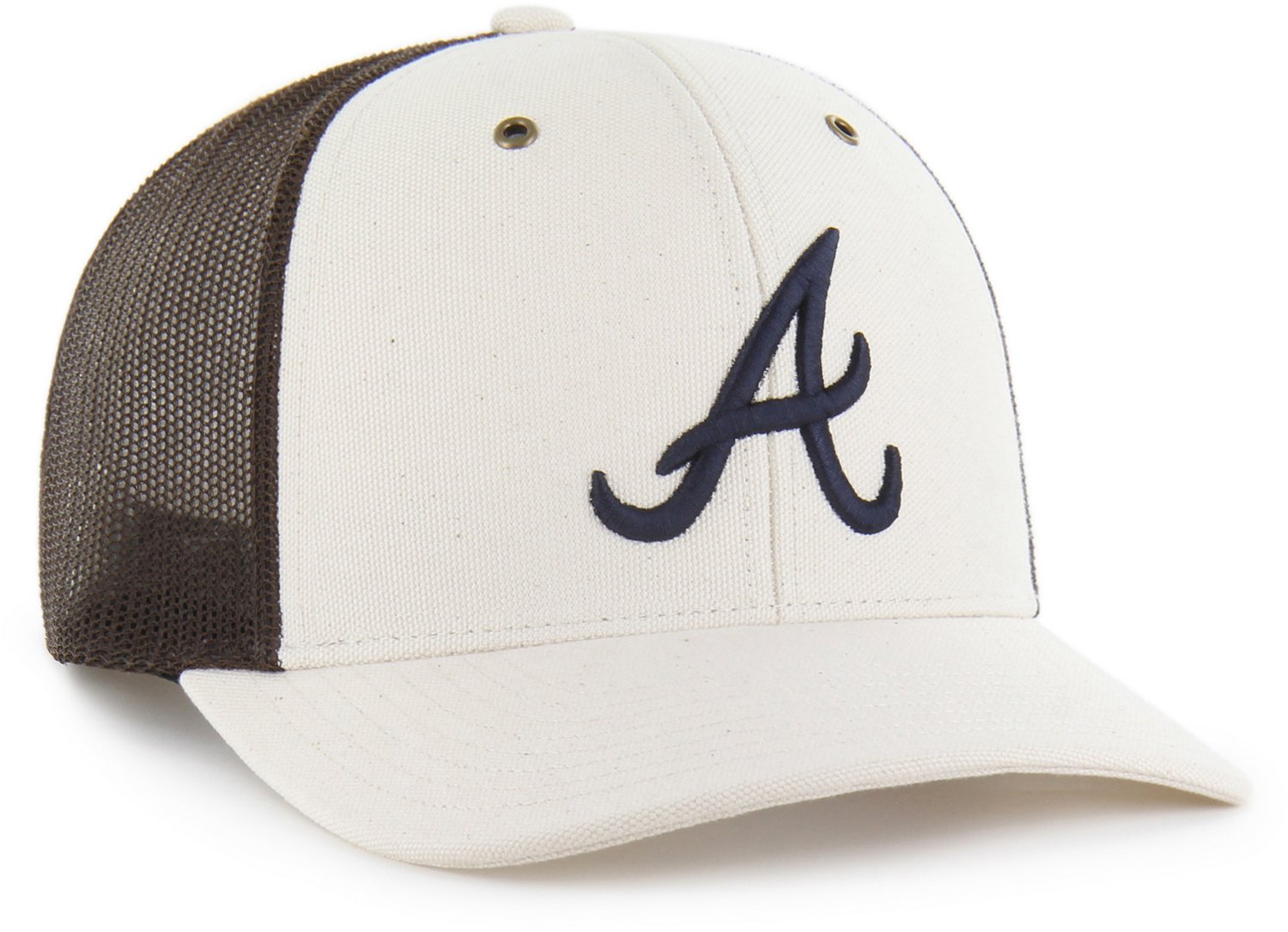 Carhartt x '47 Brown Atlanta Braves Undyed Trucker Adjustable Hat - view number 2