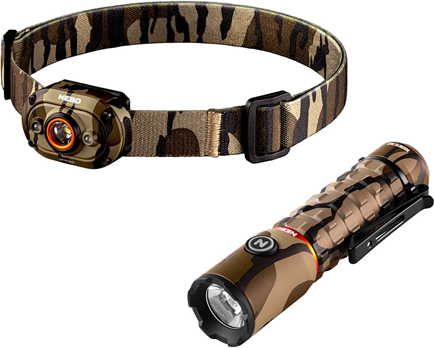 NEBO Mossy Oak LED Flashlight and Headlamp Kit