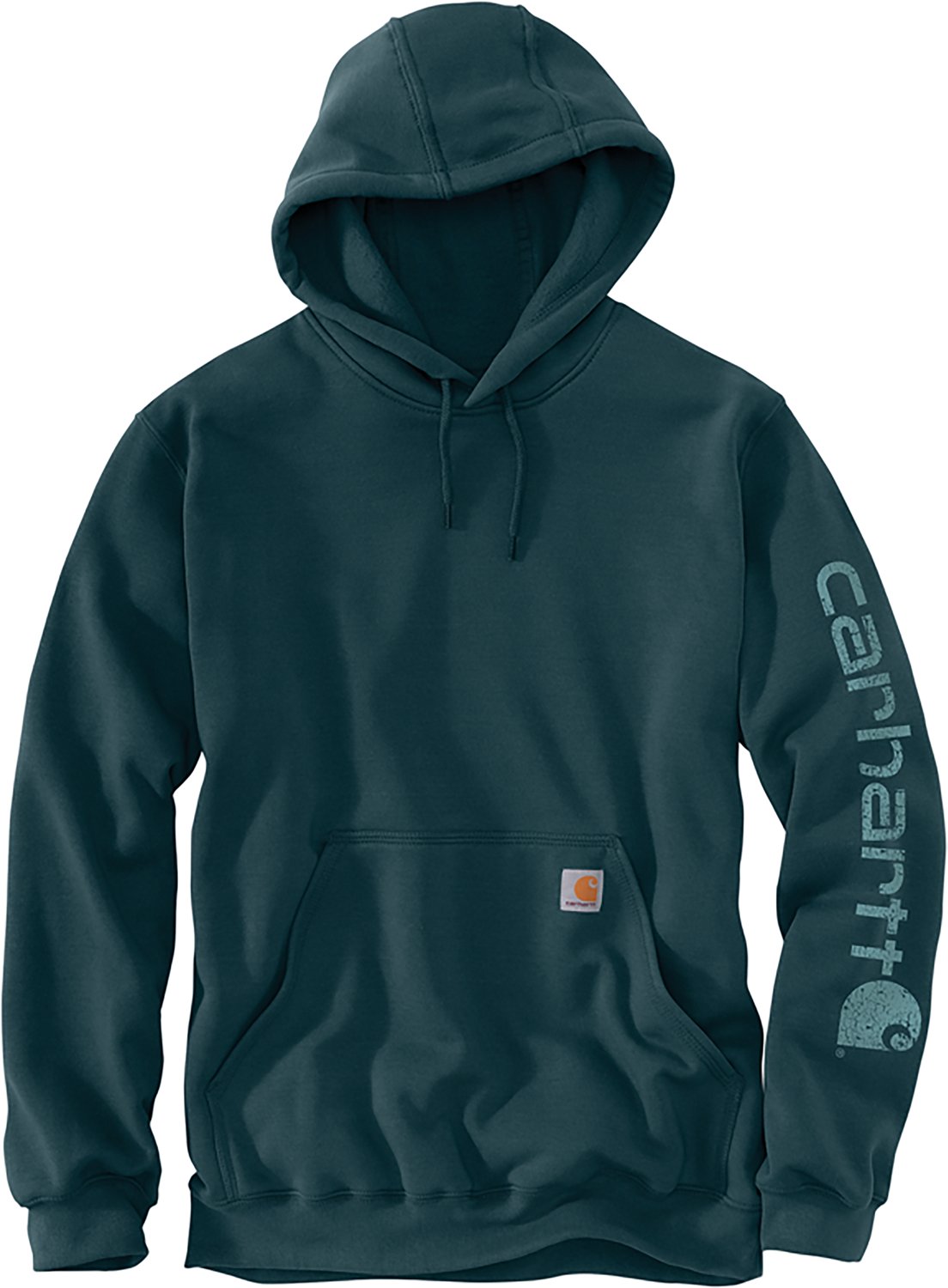 Carhartt Men's Loose Fit Midweight Signature Sleeve Logo Hooded Sweatshirt