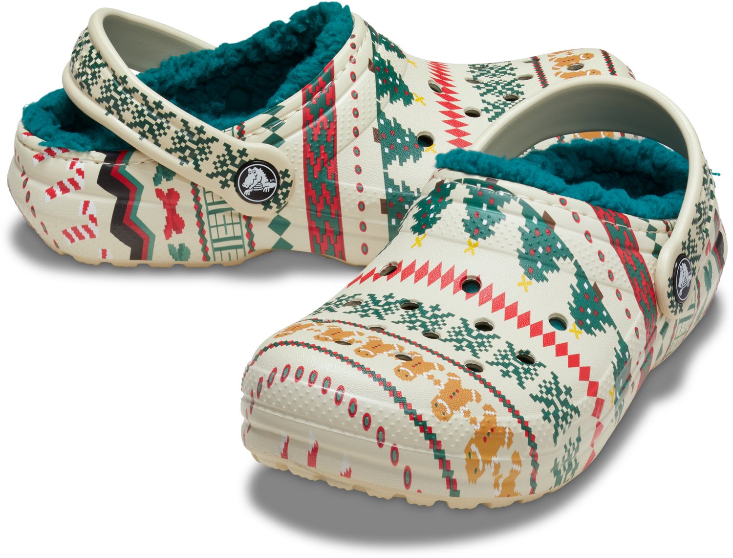 Crocs Kids' Classic Lined Fair Isle Clogs