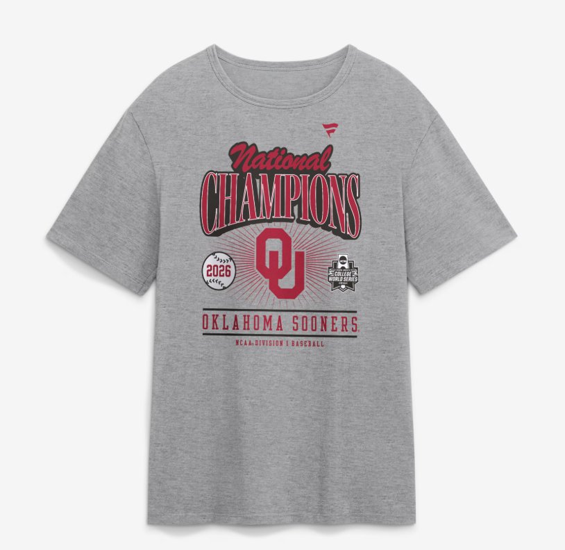 Fanatics Men's Oklahoma Sooners 2026 NCAA Baseball World Series Champions T-Shirt - view number 2