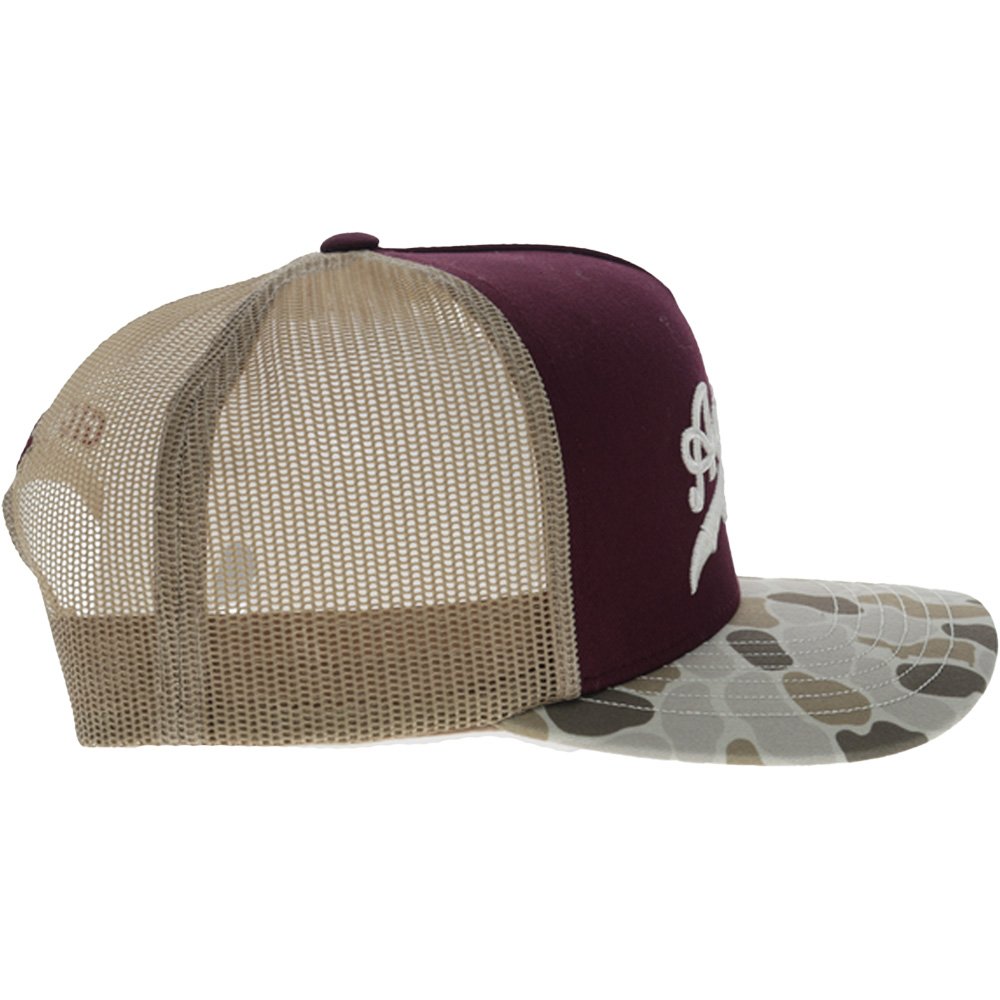 Hooey Texas A&M University School Script Camo Bill Trucker Cap