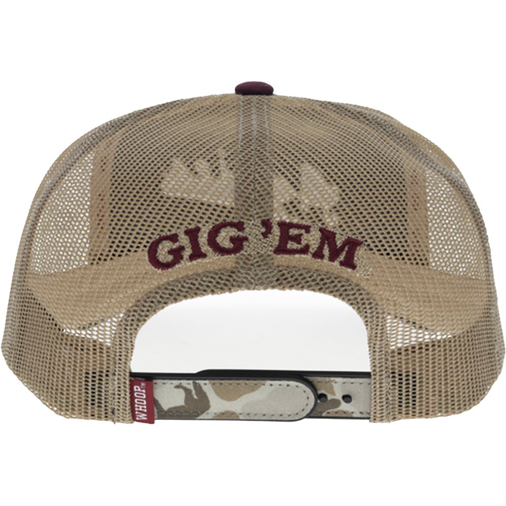 Hooey Texas A&M University School Script Camo Bill Trucker Cap