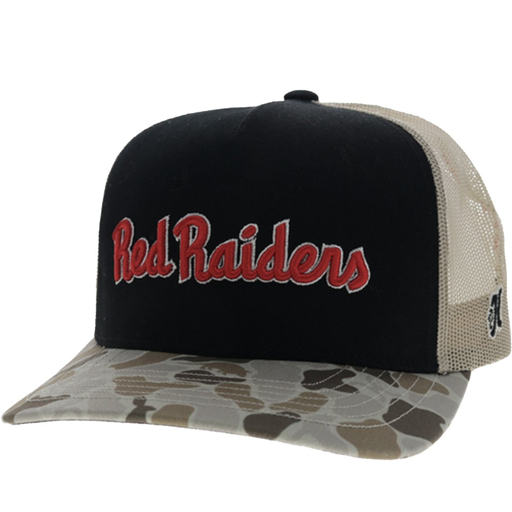 Hooey Texas Tech University School Script Camo Bill Trucker Cap