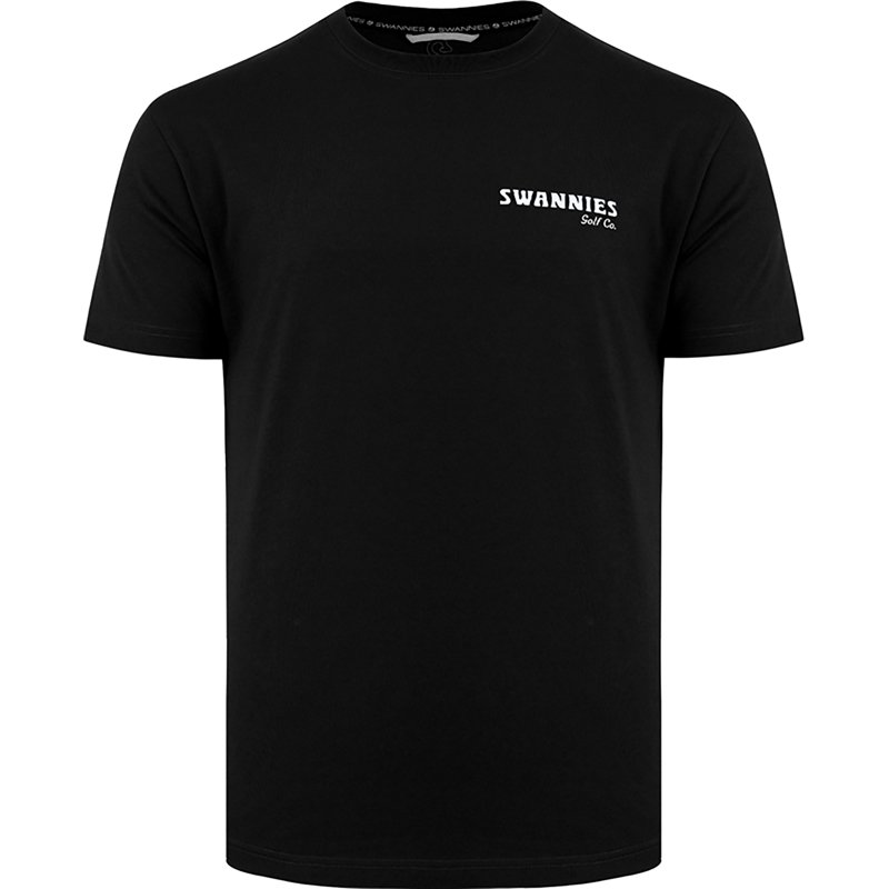Swannies Men's Sips Golf T-Shirt, Medium, Black