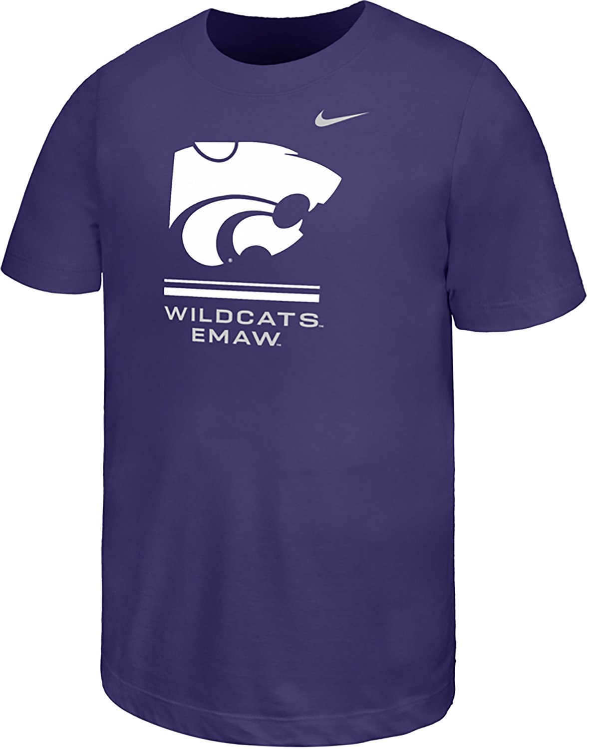 Nike Boys' Kansas State Oversized Logo Core Cotton Short Sleeve T-shirt