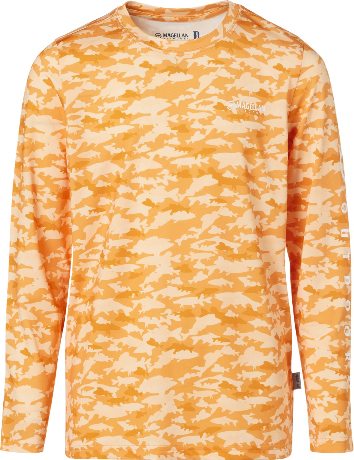 Magellan Outdoors Boys' Fish Camo Crew Long Sleeve T-shirt