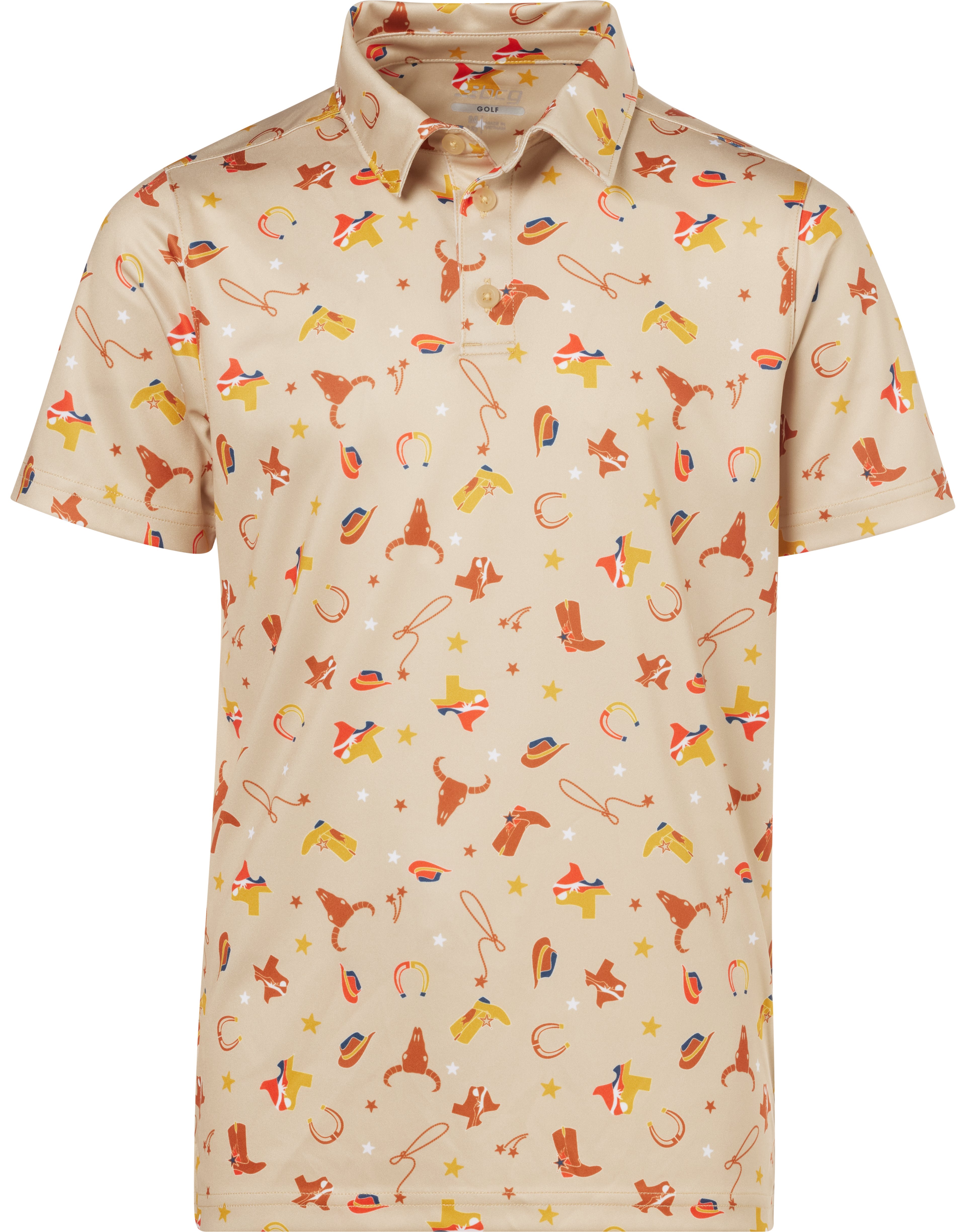 BCG Boys' Golf Print Short Sleeve Performance Polo
