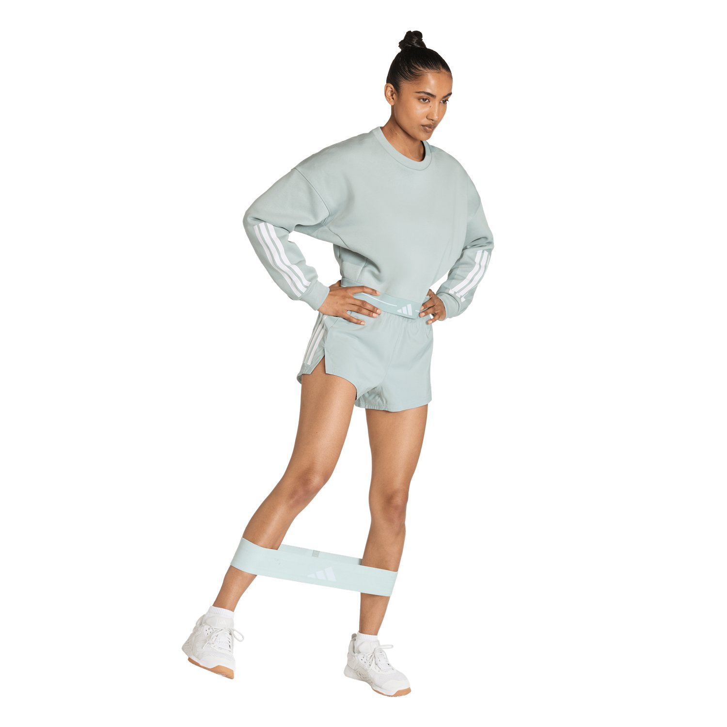 adidas Women's Hyperglam 3-Stripes Training Cropped Crew Neck Sweatshirt - view number 3