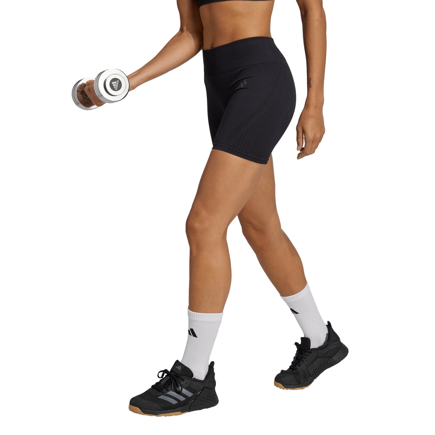 adidas Women's Essentials Workout Knit Tight Shorts 4 in