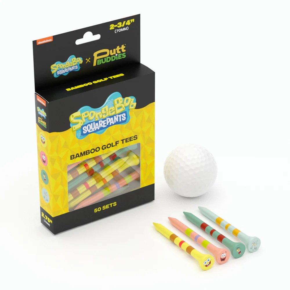 SpongeBob SquarePants Character Bamboo Golf Tees 50‑Pack
