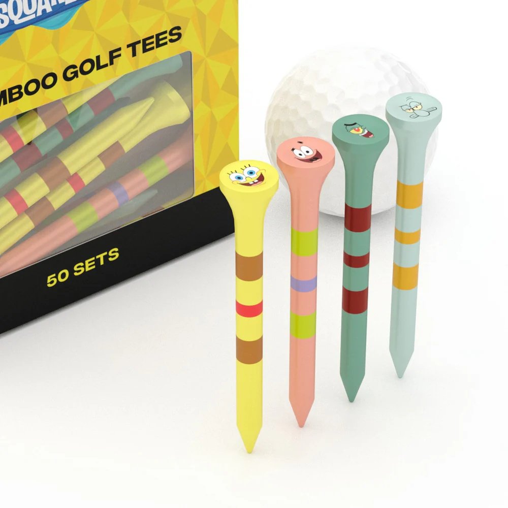 SpongeBob SquarePants Character Bamboo Golf Tees 50‑Pack