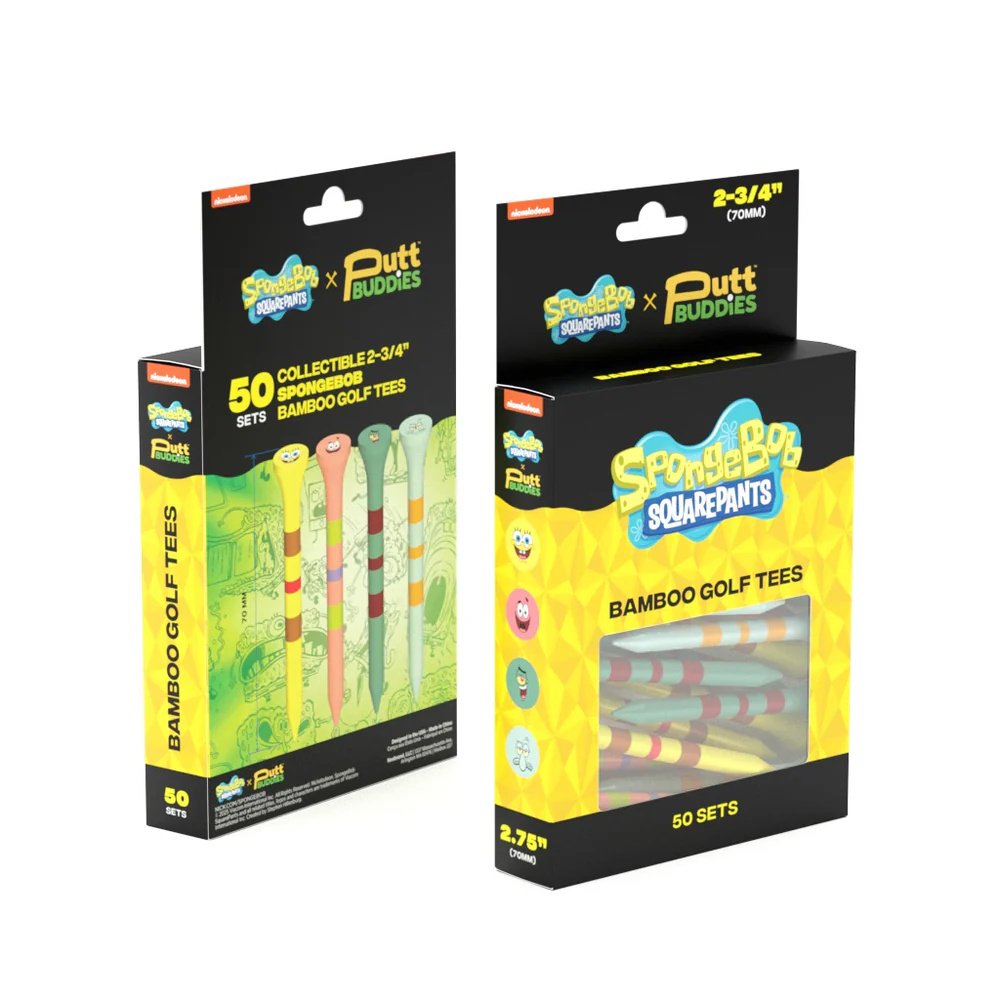 SpongeBob SquarePants Character Bamboo Golf Tees 50‑Pack