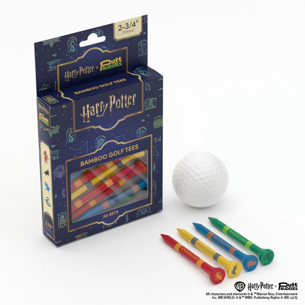 Harry Potter House Crest Bamboo Golf Tees 50‑Pack