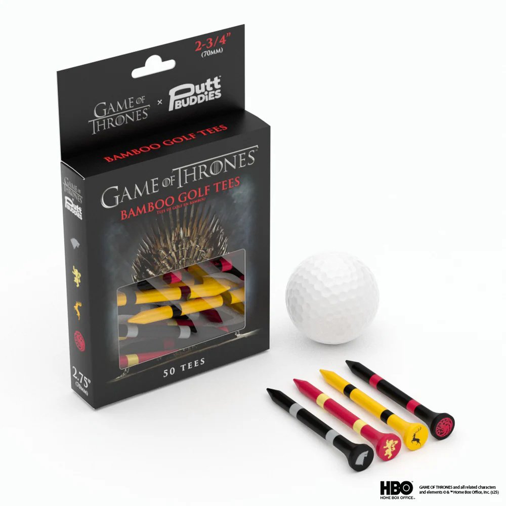 Game of Thrones House Crest Bamboo Golf Tees 50‑Pack