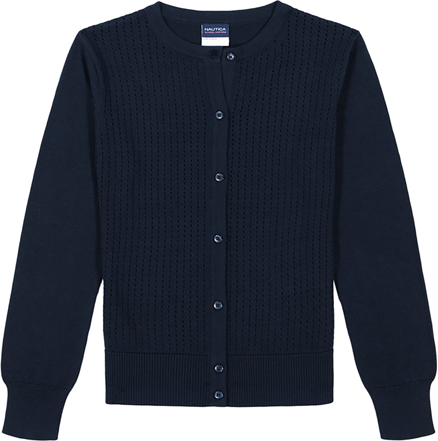 Nautica Uniform Girls' Pointelle Cardigan
