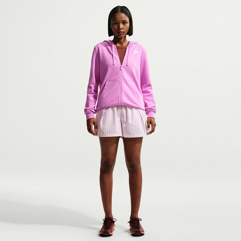 Nike Women's Sportswear Club Fleece Full-Zip Hoodie - Lt Magenta/htr/white