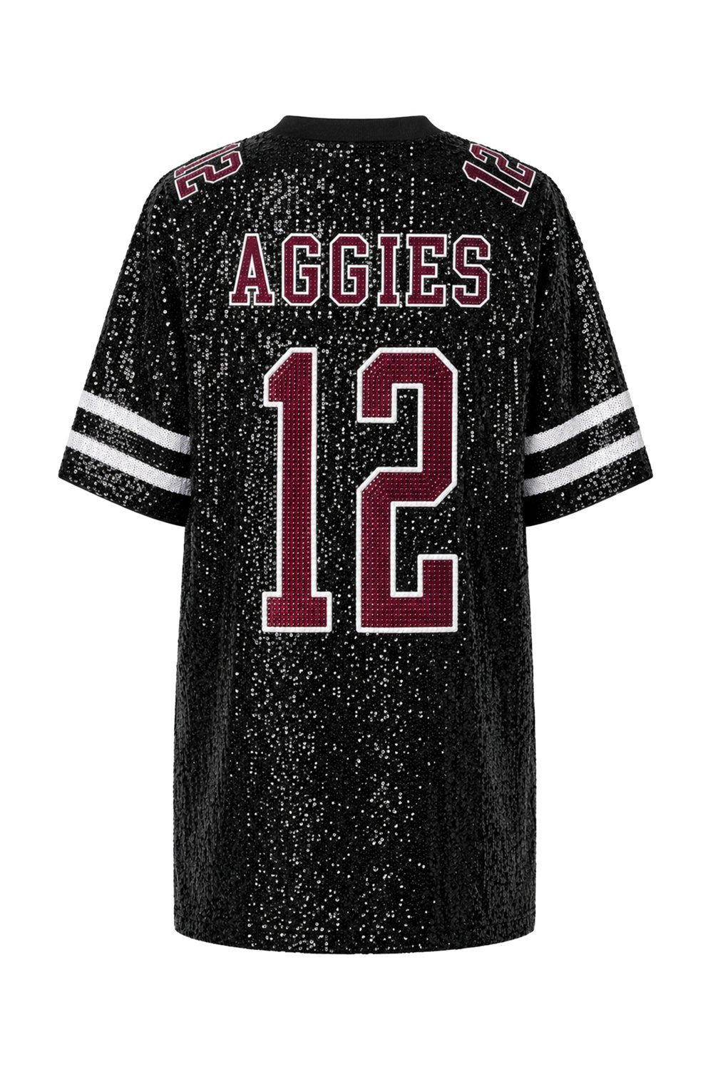 Hype and Vice Women's Texas A&M University Oversized Sequin Football Top - view number 2