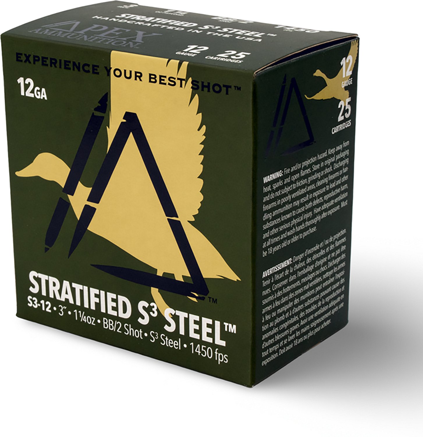 Apex Ammunition Stratified Waterfowl S3 Steel 12 Gauge Shotshells - 25 Rounds