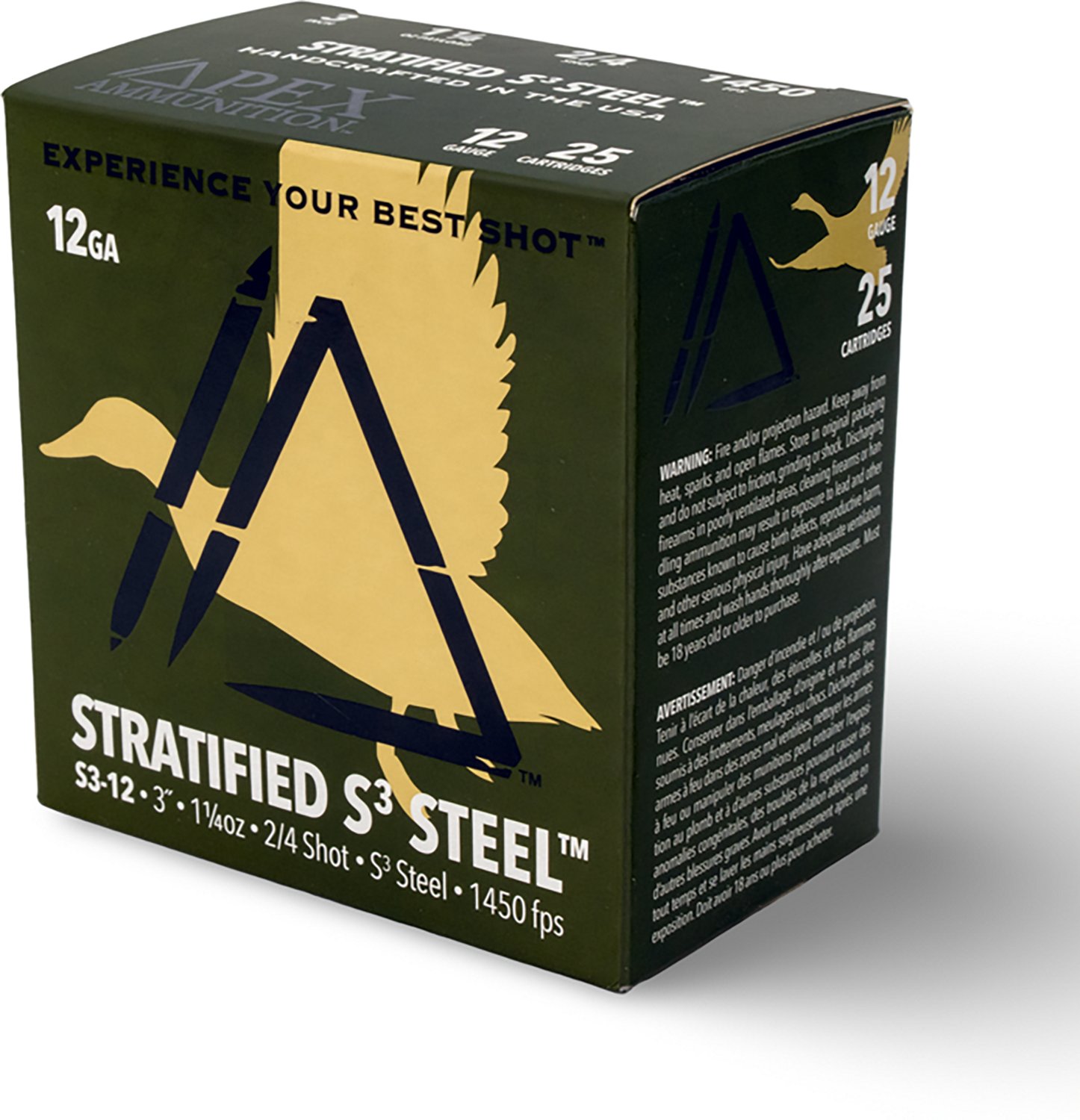 Apex Ammunition Stratified Waterfowl S3 Steel 12 Gauge Shotshells - 25 Rounds