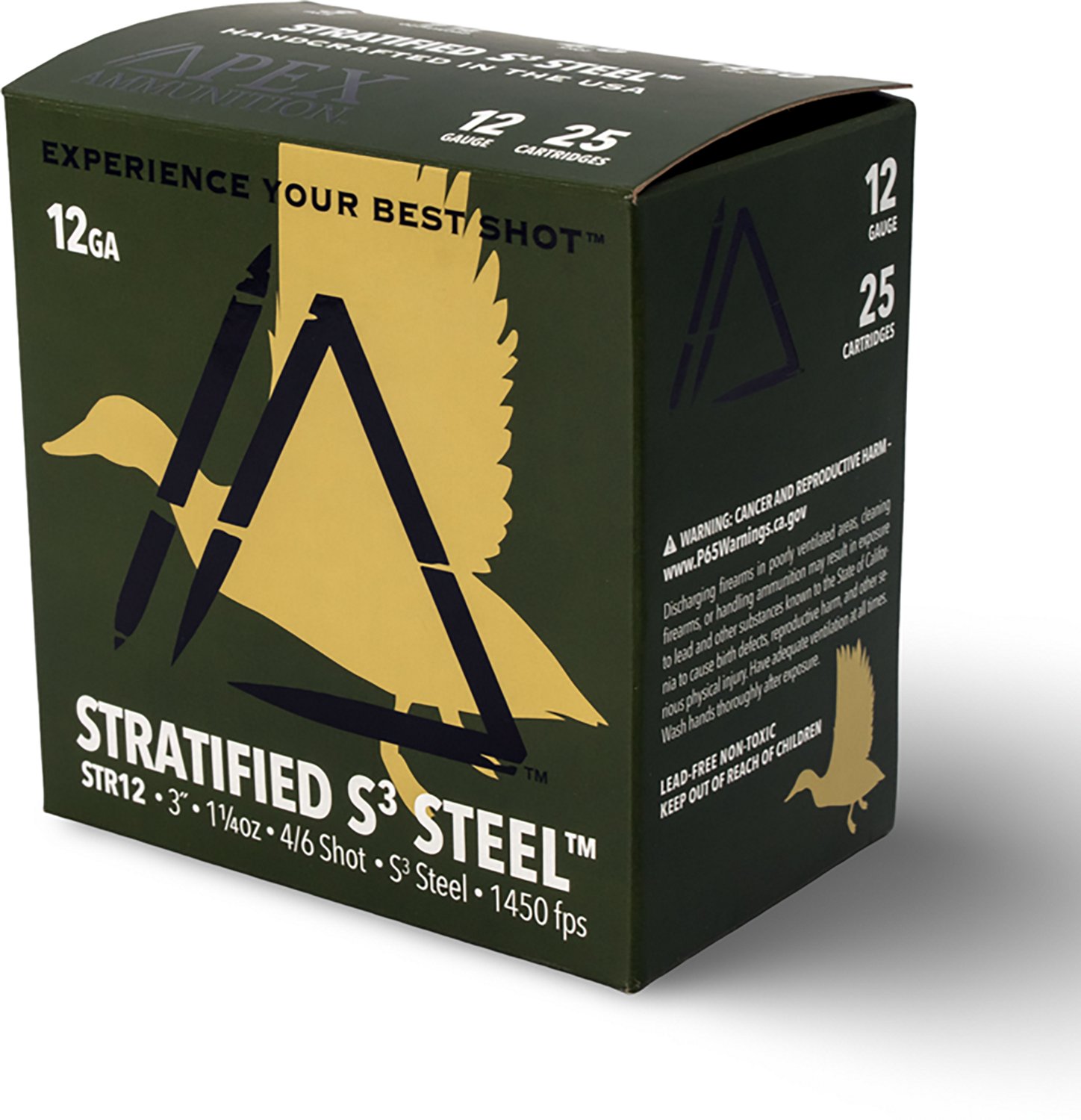Apex Ammunition Stratified Waterfowl S3 Steel 12 Gauge Shotshells - 25 Rounds