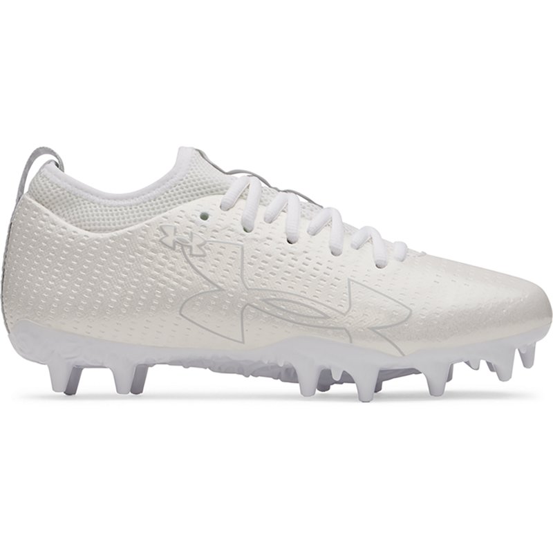 Under Armour Kids' Blur Select Football Cleats, Size 2, White/White/Gray