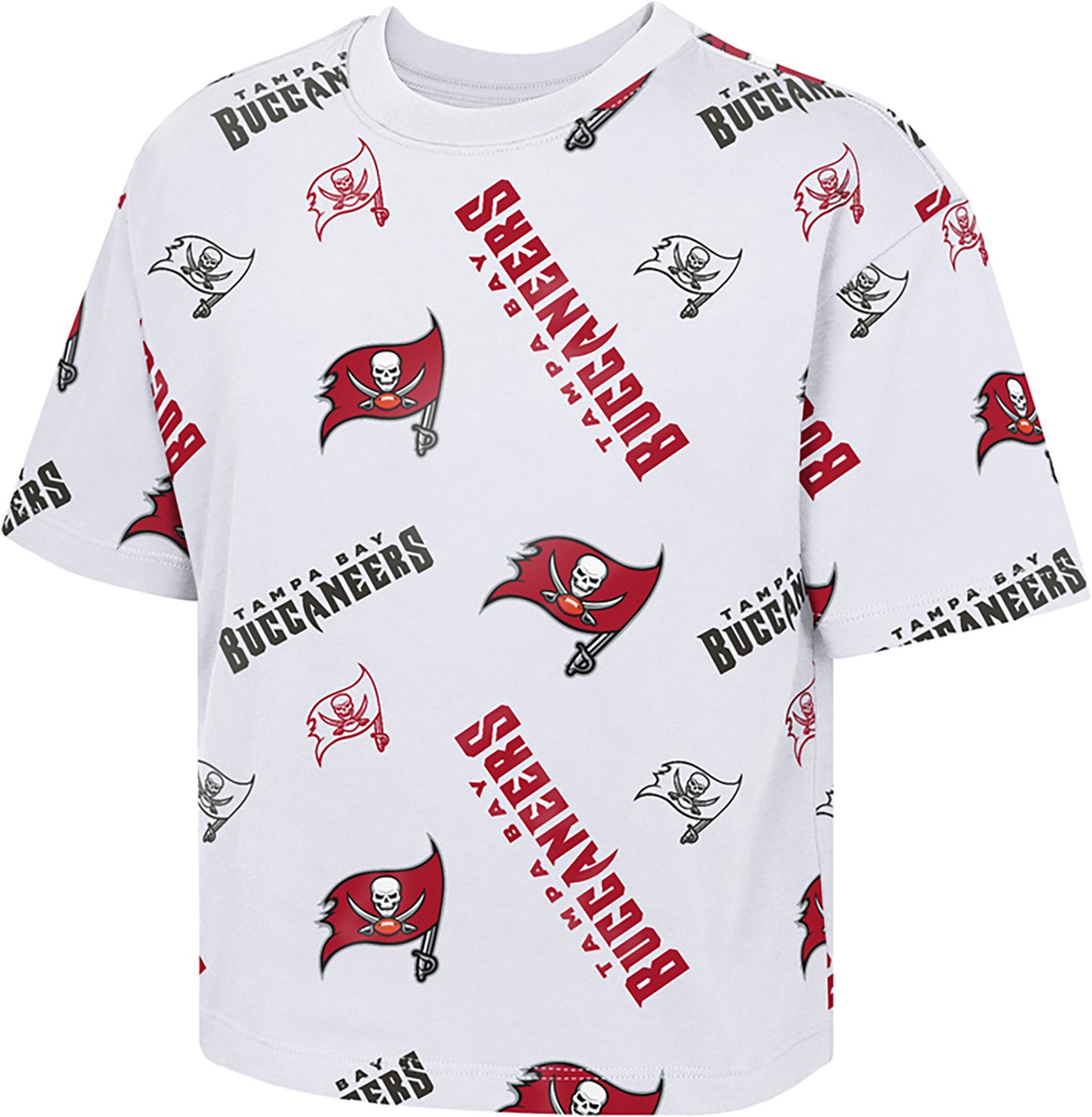 Outerstuff Girls' Tampa Bay Buccaneers Run Along Boxy Graphic T-shirt