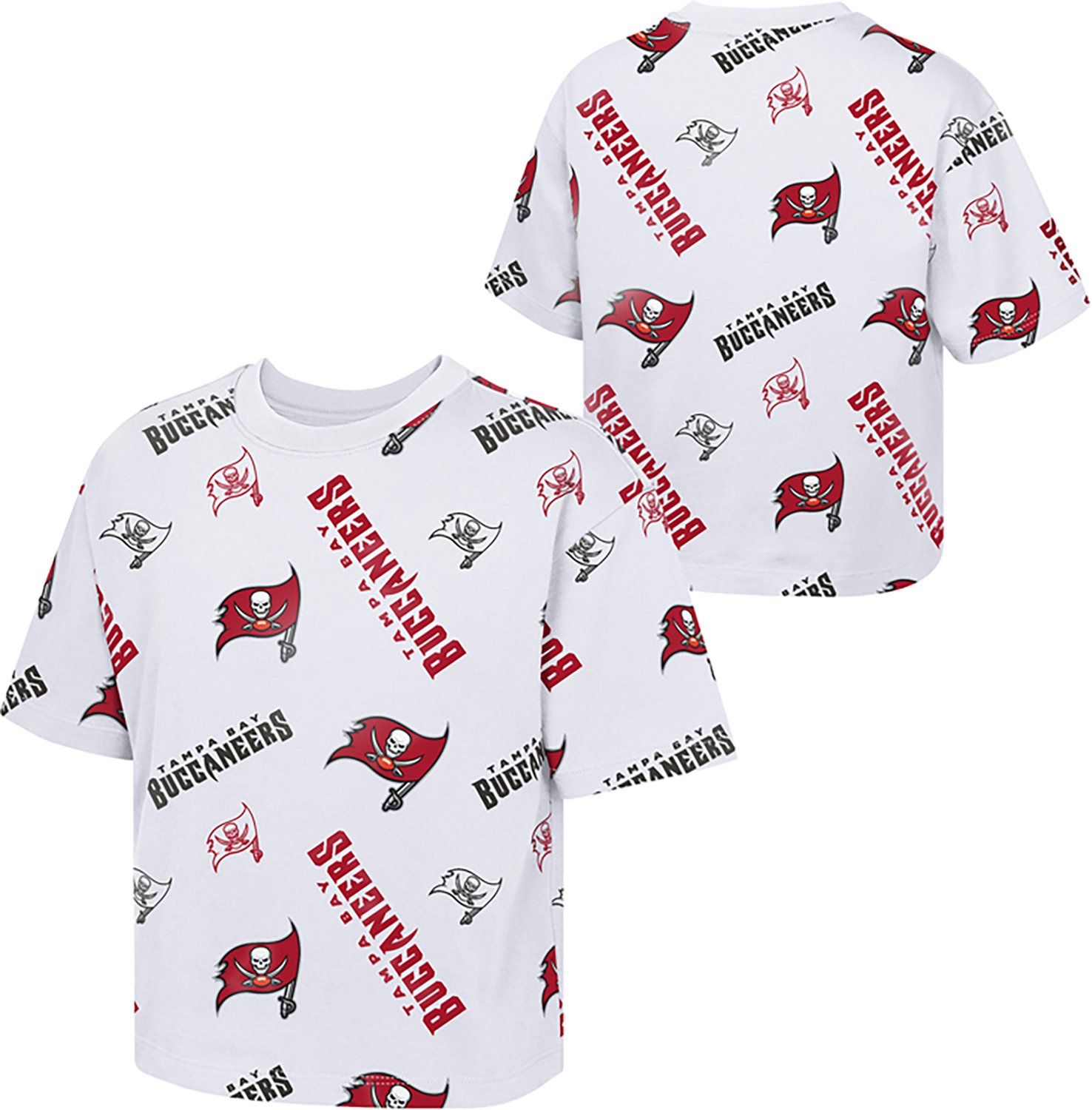 Outerstuff Girls' Tampa Bay Buccaneers Run Along Boxy Graphic T-shirt