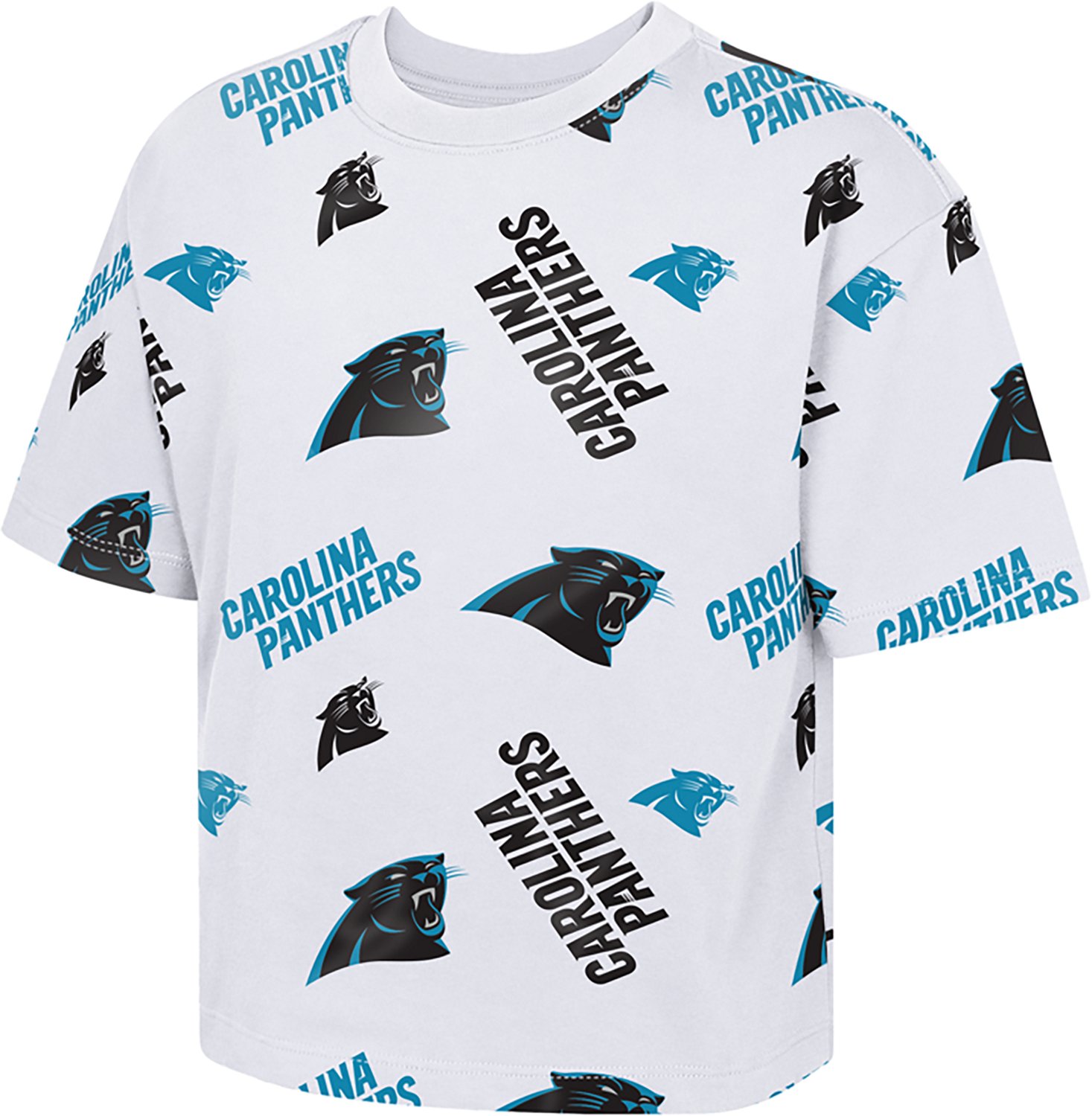 Outerstuff Girls' Carolina Panthers Run Along Boxy Graphic T-shirt