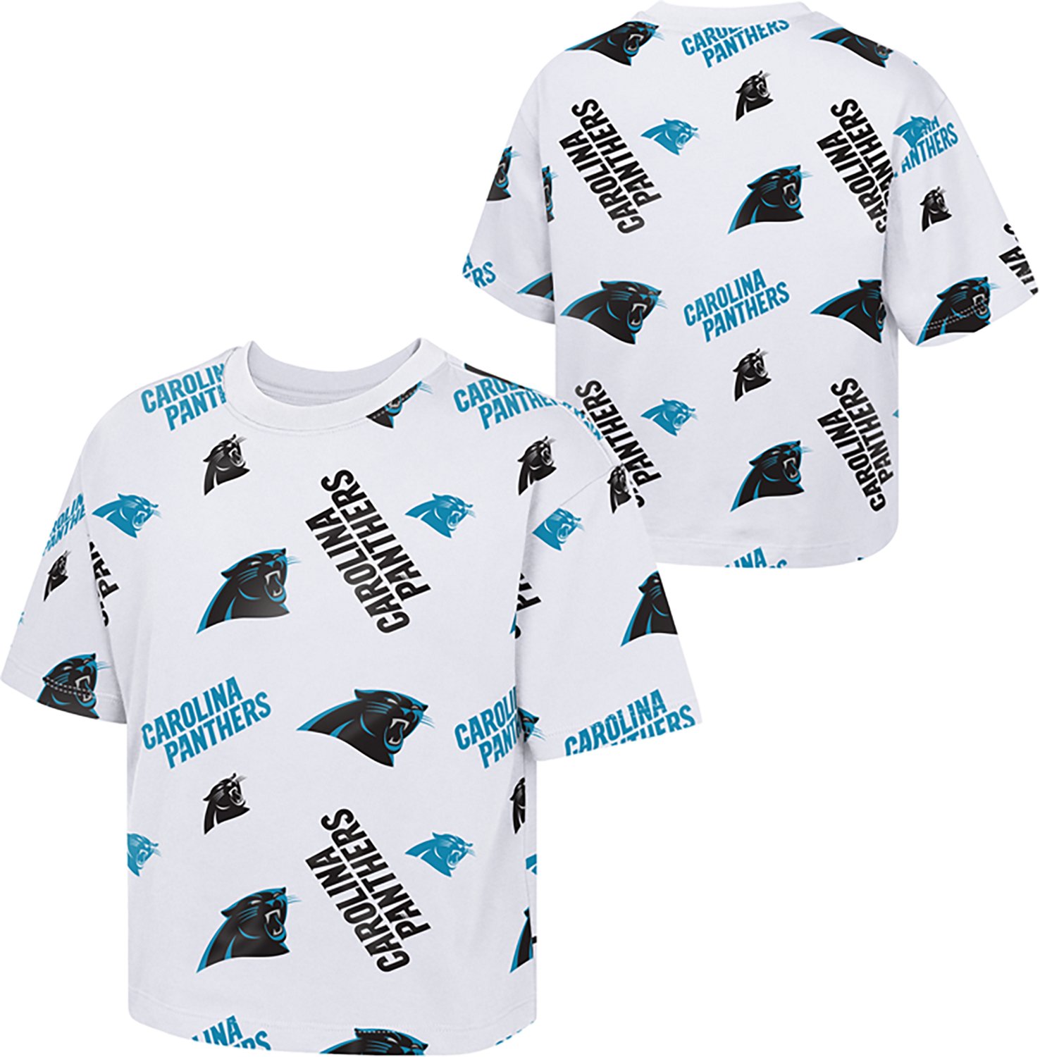 Outerstuff Girls' Carolina Panthers Run Along Boxy Graphic T-shirt - view number 3