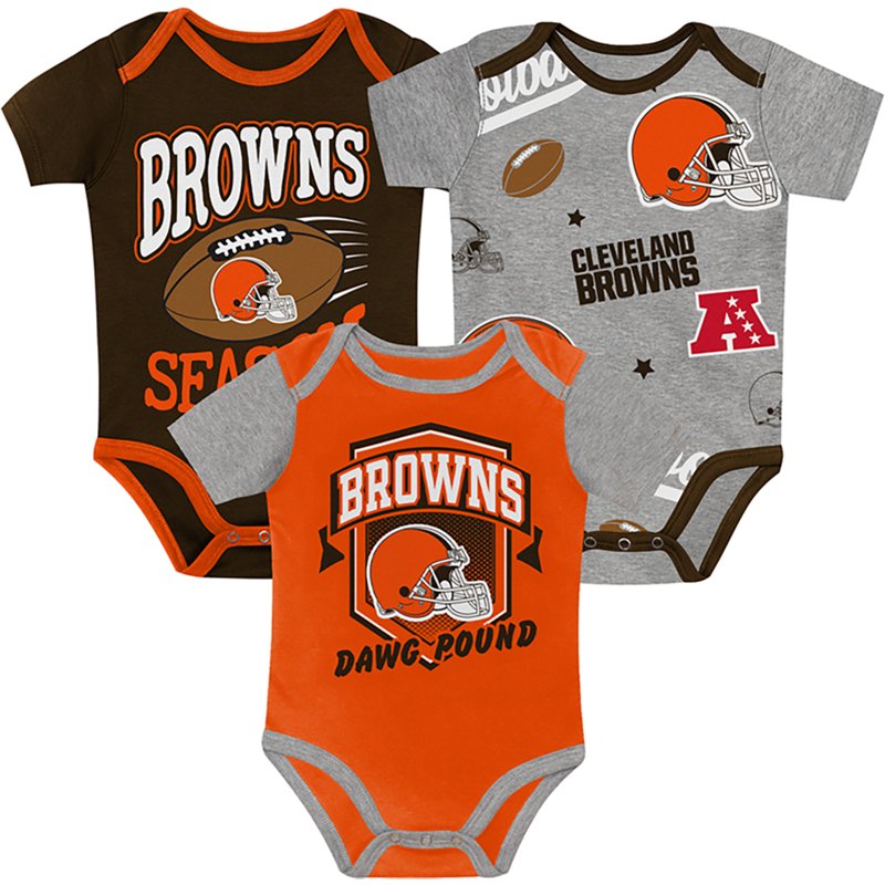 Newborn Outerstuff  Cleveland Browns First Round Pick Three-Piece Bodysuit Set