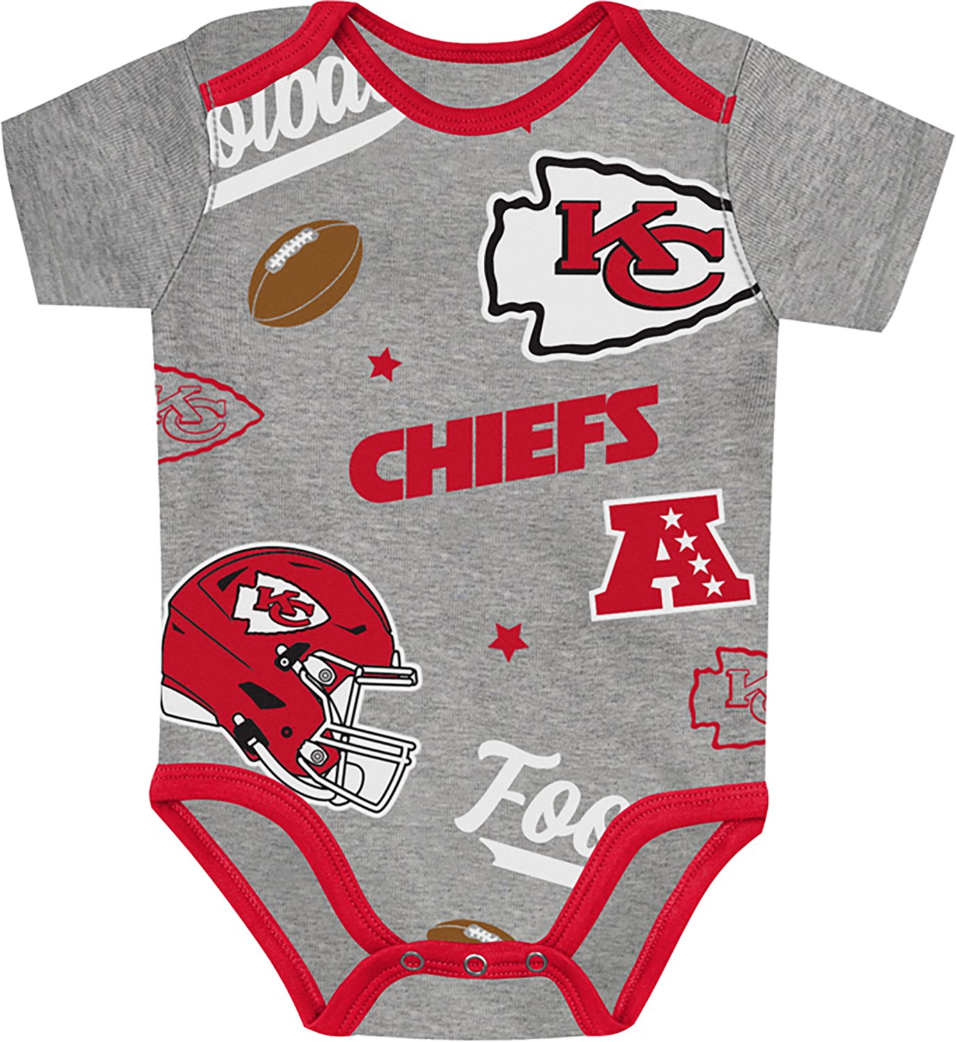 Outerstuff Infants' Kansas City Chiefs 1st Round Creeper Set 3-Pack