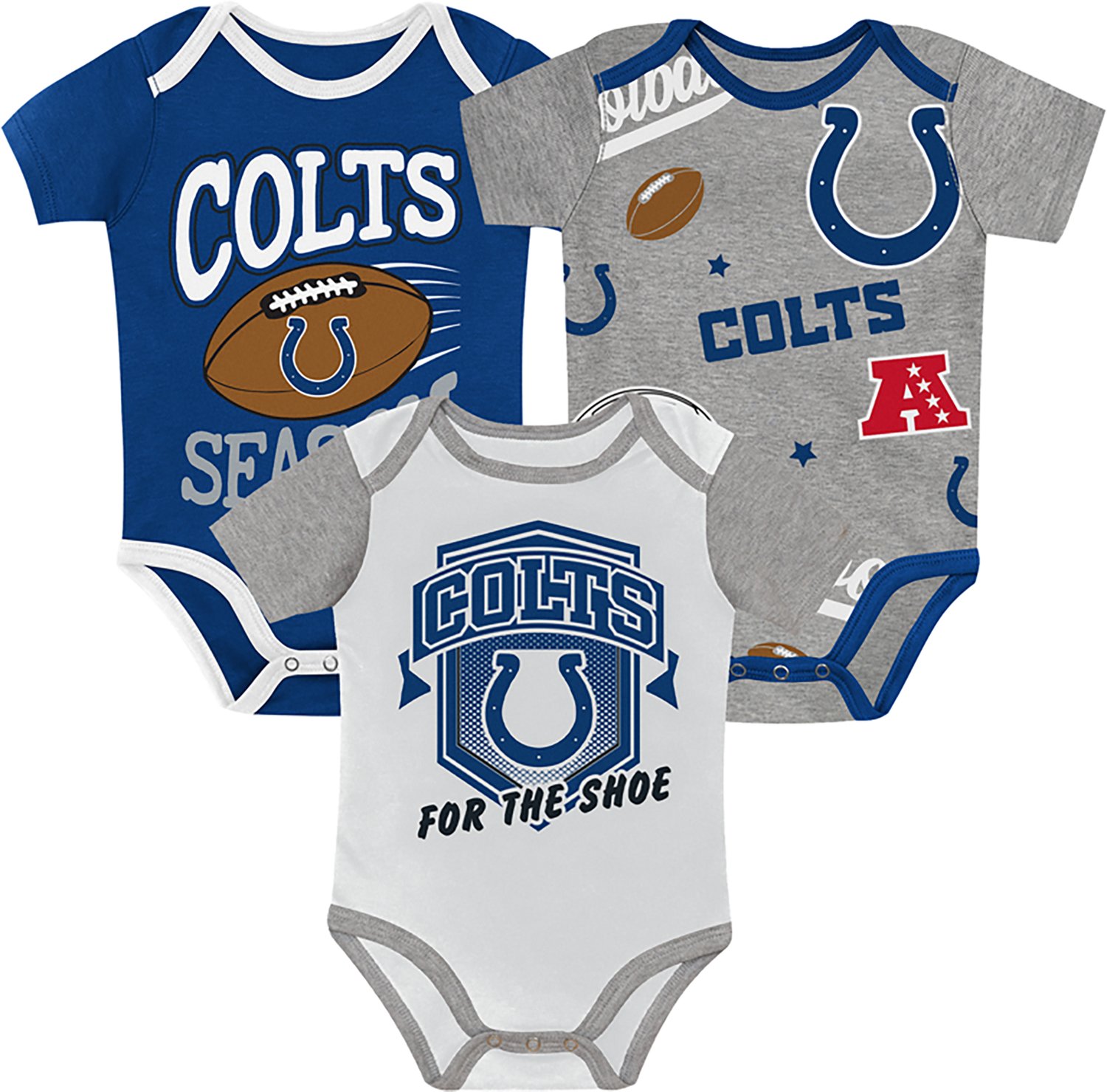 Outerstuff Infants' Indianapolis Colts 1st Round Creeper Set 3-Pack