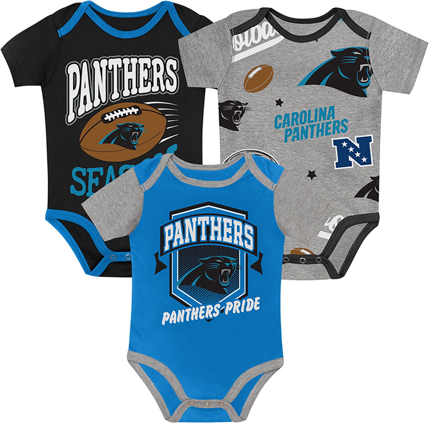 Outerstuff Infants' Carolina Panthers 1st Round Creeper Set 3-Pack