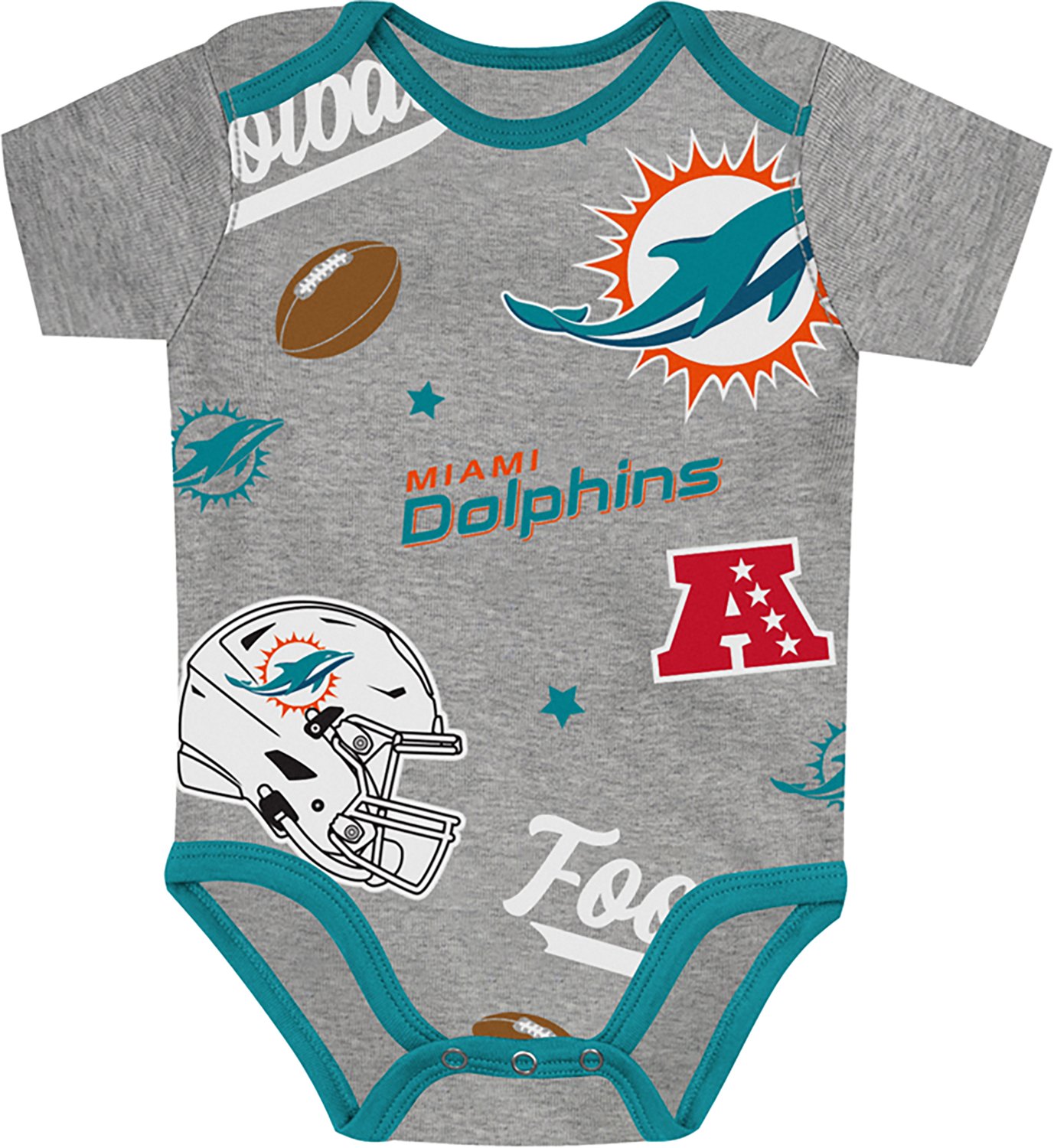 Outerstuff Infants' Miami Dolphins 1st Round Creeper Set 3-Pack