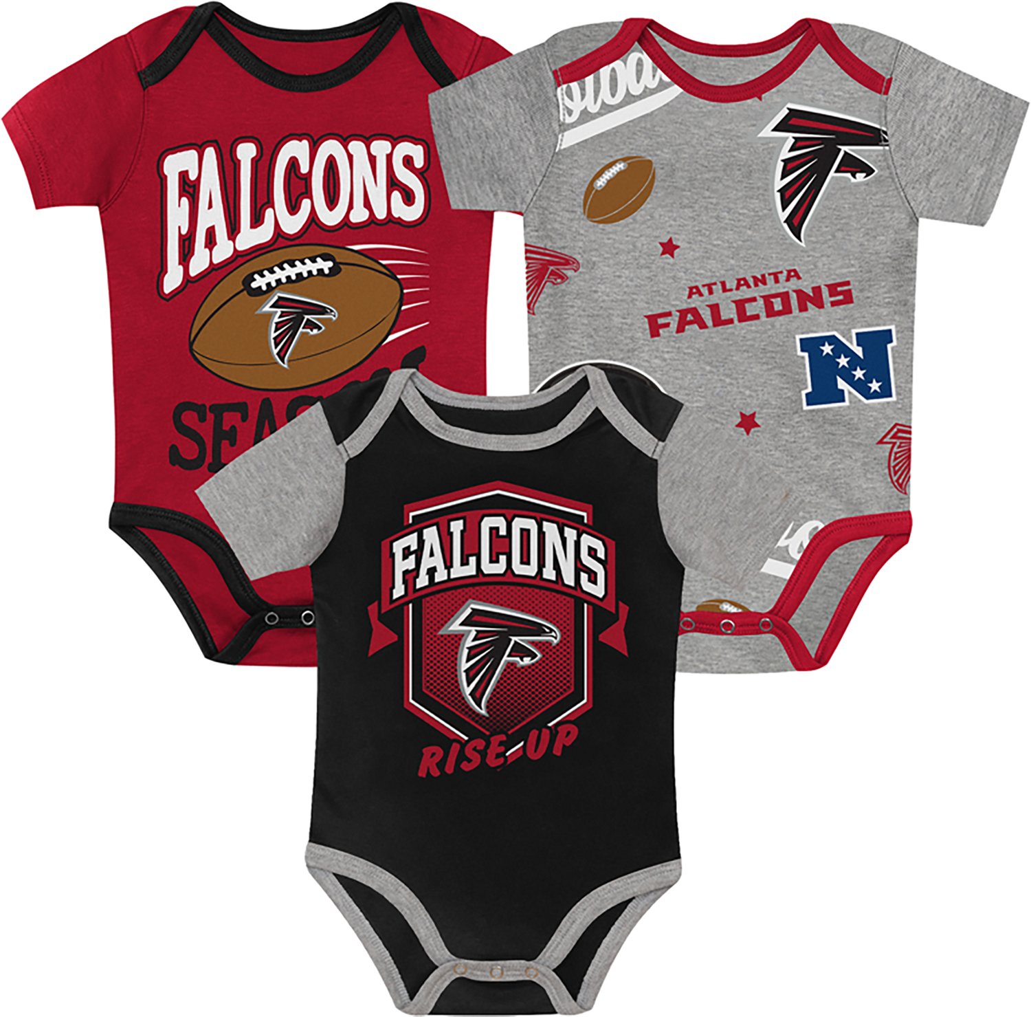 Outerstuff Infants' Atlanta Falcons 1st Round Creeper Set 3-Pack