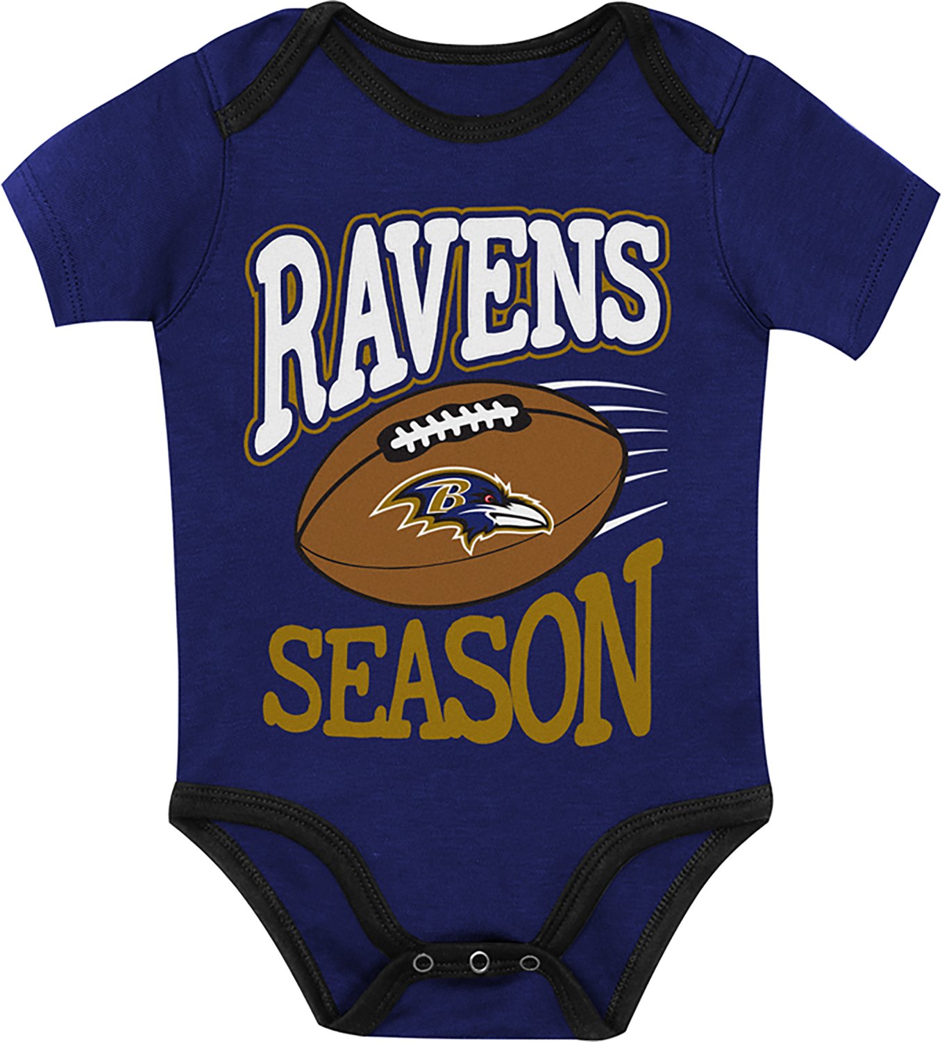 Outerstuff Infants' Baltimore Ravens 1st Round Creeper Set 3-Pack
